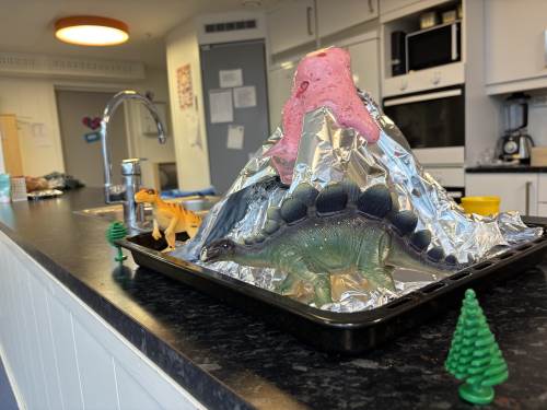 Vi har hatt et vulkan-eksperimet - det var veldig spennende!